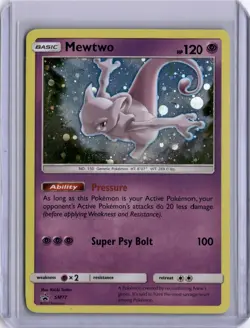Mewtwo #SM77 Sun & Moon Ultra Rare Holo Black Star Promo Pokemon TCG - Image 1