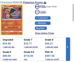 Pokemon TCG Charizard SM Black Star Promo Holo Card SM226 English-NM condition - Image 1