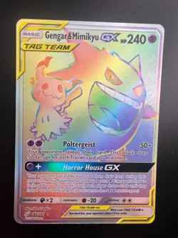 Gengar & Mimikyu GX - 186/181 - Pokemon Team Up Sun & Moon Secret Rare Card NM - Image 1