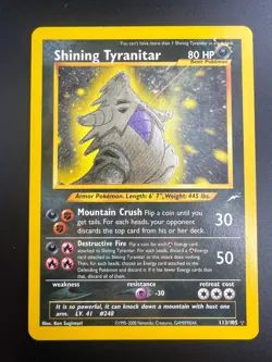 Shining Tyranitar - 113/105 - Pokemon Neo Destiny Unlimited Holo Rare Card NM - Image 1