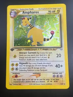 Ampharos - 1/64 - Pokemon Neo Revelation 1st Edition Holo Rare Card WOTC NM - Image 1
