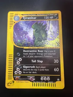 Tyranitar - H28/H32 - Pokemon Aquapolis Holo Rare Card NM - Image 1