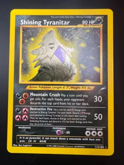 Shining Tyranitar - 113/105 - Pokemon Neo Destiny Unlimited Holo Rare Card NM - Image 1