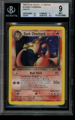BGS 9 MINT Pokemon Charizard Team Rocket 1st Edition Holo 4/82 - Image 1