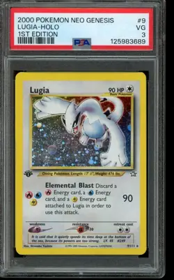 PSA 3 VG Pokemon Lugia Neo Genesis 1st Edition Holo 9/111 - Image 1