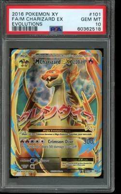 PSA 10 GEM MINT Pokemon Mega Charizard EX Evolutions Full Art EX 101/108 - Image 1