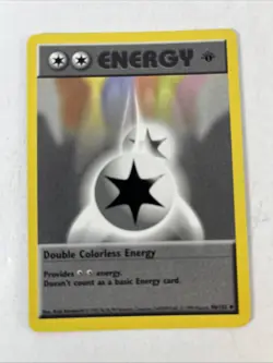 Pokemon Double Colorless Energy 1st Edition Shadowless Base Set 96/102 Vintage - Image 1