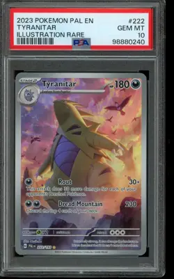 PSA 10 GEM MINT Pokemon Tyranitar Paldea Evolved Illustration Rare 222/193 - Image 1