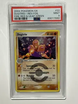 2004 Pokemon EX Fire Red & Leaf Green - Dugtrio Rev.Foil #22 PSA 9 MINT - Image 1