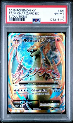 2016 POKEMON XY EVOLUTIONS #101 FA/M CHARIZARD EX EVOLUTIONS PSA 8 - Image 1