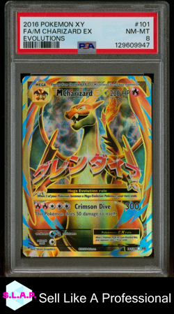 FA/M CHARIZARD EX EVOLUTIONS POKEMON XY EVOLUTIONS 2016 101 PSA 8 - Image 1