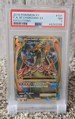 2016 Pokemon XY FA/M Charizard EX Evolutions #101 PSA 7 NM - Image 1