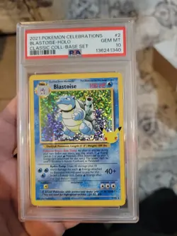 Pokemon TCG Blastoise Celebrations Classic Collection Card 2/102 PSA 10 Gem Mint - Image 1