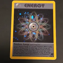 Rainbow Energy 17/82 Holo SWIRL Pokemon Team Rocket TCG NM - Image 2