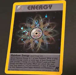 Rainbow Energy 17/82 Holo SWIRL Pokemon Team Rocket TCG NM - Image 3