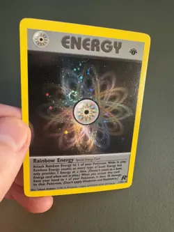 Rainbow Energy 1st Edition 17/82 Team Rocket Holo NM SWIRL - Image 1