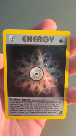 Rainbow Energy 1st Edition 17/82 Team Rocket Holo NM SWIRL - Image 2