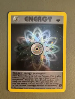 Rainbow Energy 1st Edition 17/82 Team Rocket Holo NM SWIRL - Image 3