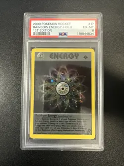Rainbow Energy 17/82 Team Rocket Holo 1st edition PSA 6 JL - Image 1