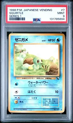 Pokemon Japanese Vending Series 1 Squirtle #7 PSA 9 MINT - Image 1