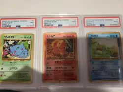 Pokemon Japanese Vending Series Bulbasaur Charmander Squirtle PSA 9 Mint Lot - Image 1