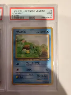 Pokemon Japanese Vending Series Bulbasaur Charmander Squirtle PSA 9 Mint Lot - Image 4