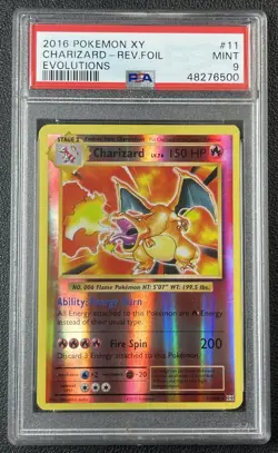 CHARIZARD PSA 9 2016 POKEMON XY EVOLUTIONS #11/108 REVERSE HOLO 500 - Image 1