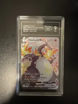 2021 Pokemon Sword & Shield Charizard VMAX Full Art SR SV107/SV122 TAG 9 - Image 1