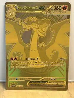 Mega Charizard X EX 130/094 - Pokemon Phantasmal Flames Gold Hyper Rare TCG Card - Image 1