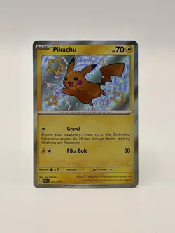 Pokemon Pikachu TCG Holo Shiny Rare Card Paldean Fates 131/091 - Image 1