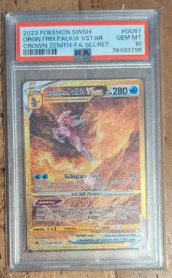 Pokemon Origin Forme Palkia V Star GG67 Crown Zenith Secret Rare PSA 10 - Image 1