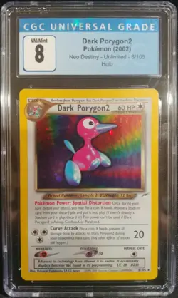 Dark Porygon2 8/105 Neo Destiny Unlimited Holo Rare CGC 8 NM/Mint Pokemon TCG - Image 1