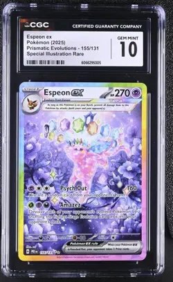 Pokemon Espeon ex Prismatic Evolutions Special Illustration Rare #155 CGC 10 - Image 3