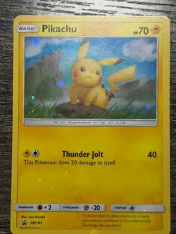 POKEMON HOLO PIKACHU SM183 BLACK STAR PROMO SUN & MOON 2019 LP-NM - Image 1