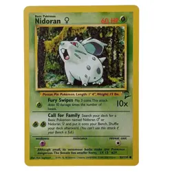 Nidoran 82/130 Base Set 2 Common Pokemon TCG NM - Image 1