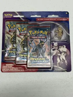 Pokemon XY Breakthrough 3-Pack Blister Mega Mewtwo Pin Factory Sealed (2015) - Image 1