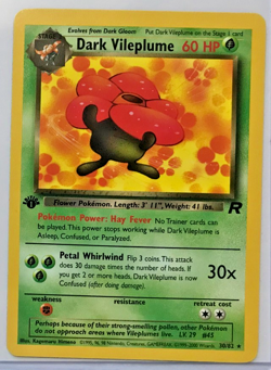 Pokemon Team Rocket 1st Dark Vileplume 30/82 Star Rare NMM Unplayed WOTC 2000 - Image 1