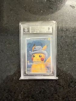 Pokemon Pikachu Van Gogh Grey Felt Hat BGS 9 - Image 1