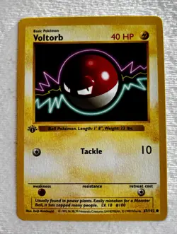 Voltorb (1st Edition Shadowless Base Set) 1999 Pokemon TCG Non Holo # 67/102 - Image 1