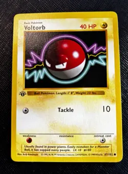 Voltorb (1st Edition Shadowless Base Set) 1999 Pokemon TCG Non Holo # 67/102 - Image 4