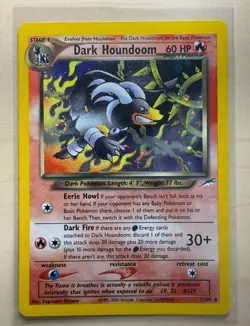 Dark Houndoom Holo Rare SWIRL 7/105 - Pokemon Neo Destiny Unlimited WOTC NM - Image 1
