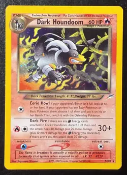 Dark Houndoom Holo Rare SWIRL 7/105 - Pokemon Neo Destiny Unlimited WOTC NM - Image 3