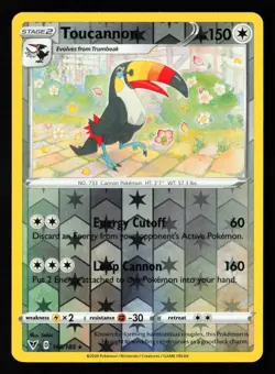 Pokemon TCG: Toucannon Rare Reverse Holo - SWSH04: Vivid Voltage - #145/185 - Image 1