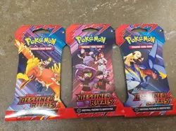 Pokemon Destined Rivals - Lot of 3 Factory sealed new Booster Packs - art set - Image 1