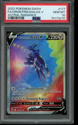 PSA 10 GEM MINT Pokemon Origin Forme Dialga V Astral Radiance Full Art V 177/189 - Image 1
