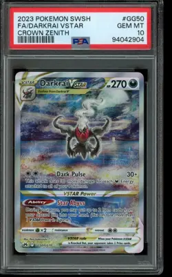 PSA 10 GEM MINT Pokemon Darkrai VSTAR Crown Zenith VSTAR GG50/GG70 - Image 1