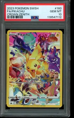 PSA 10 GEM MINT Pokemon Pikachu Crown Zenith Full Art 160/159 - Image 1