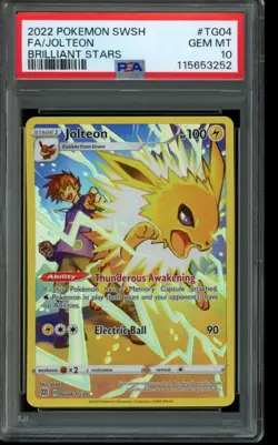 PSA 10 GEM MINT Pokemon Jolteon Brilliant Stars Full Art TG04/TG30 - Image 1