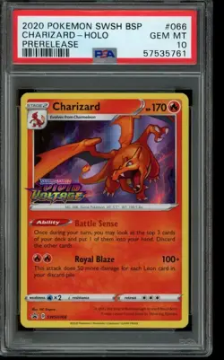 PSA 10 GEM MINT Pokemon Charizard Sword and Shield Prerelease Holo SWSH066 - Image 1