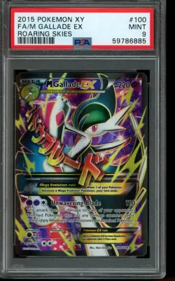 PSA 9 MINT Pokemon Mega Gallade EX Roaring Skies Full Art 100/108 - Image 1